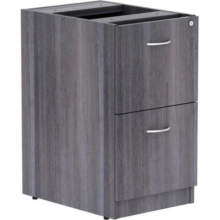Lorell 2 Drawer Weathered Charcoal Laminate DeskingCharcoal Gray 16 x 22 x 28.3 in. LLR69559